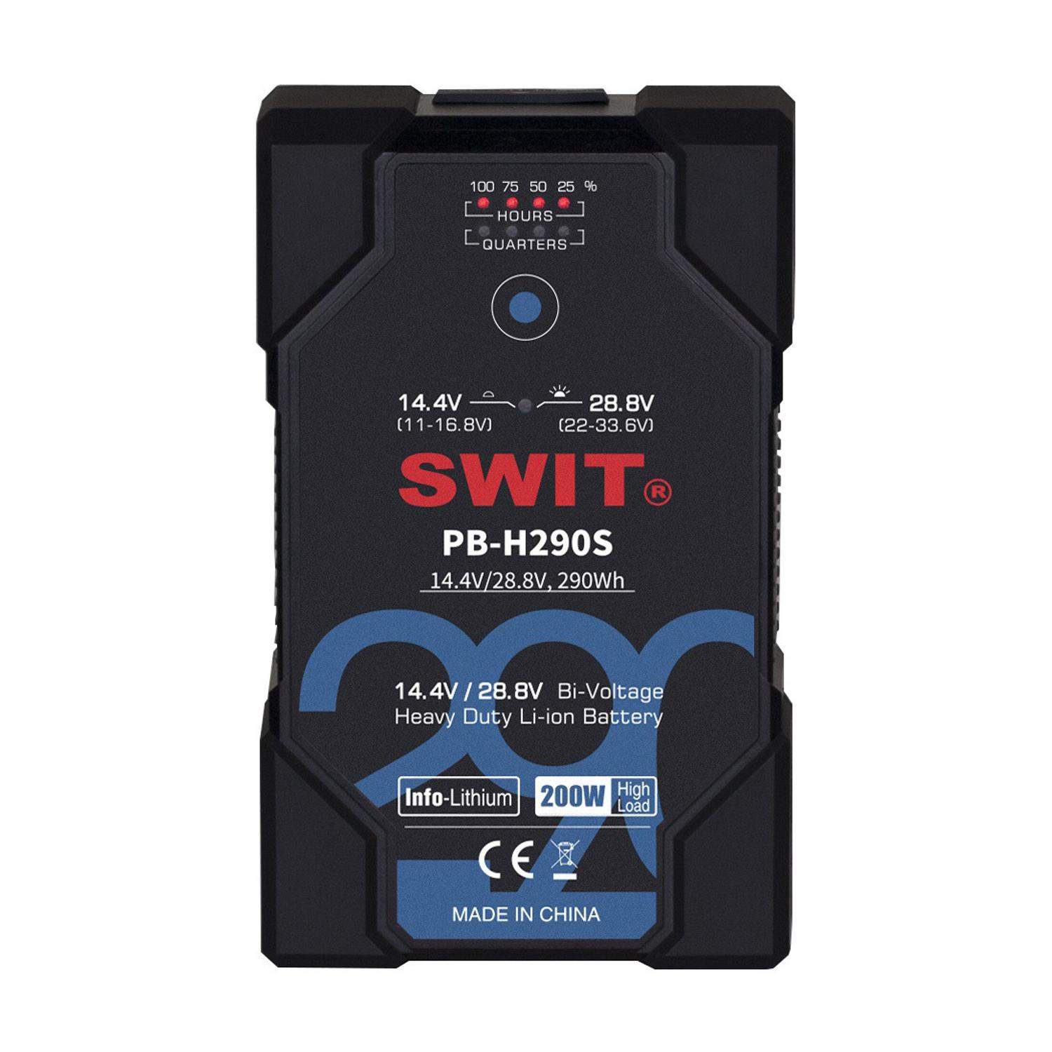 SWIT PB-H290S | Akumulator 290 Wh, V-Lock, Bi-Voltage (14.4/28.8V), odporny na uderzenia, wodoodporny, wysokobciążalny SWIT - 1
