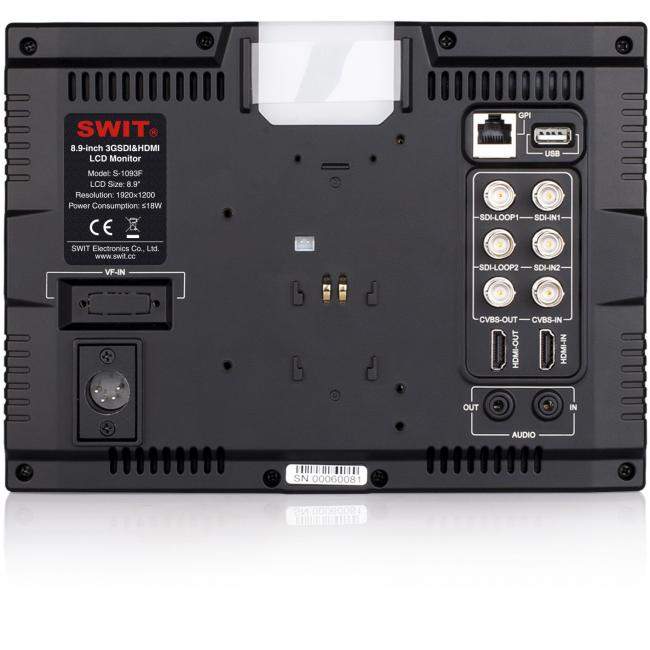 SWIT S-1093F | Monitor podglądowy, HDMI, SDI, 9", 1920x1200, IPS SWIT - 2