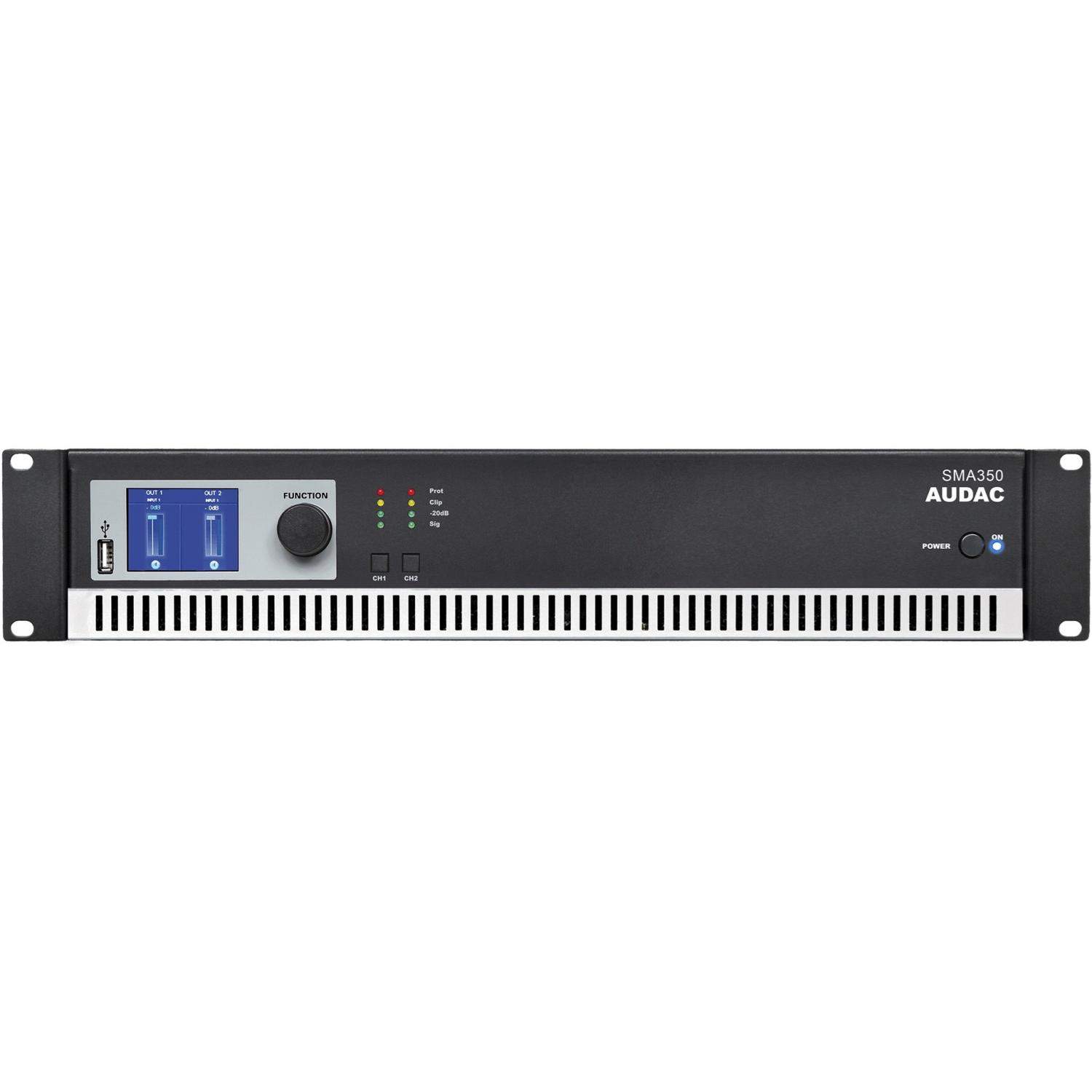 AUDAC SMA350 | 2-kanałowy wzmacniacz instalacyjny, 2 x 350W, 4 Ohm / 8 Ohm, instalacyjna końcówka mocy klasy D AUDAC - 1