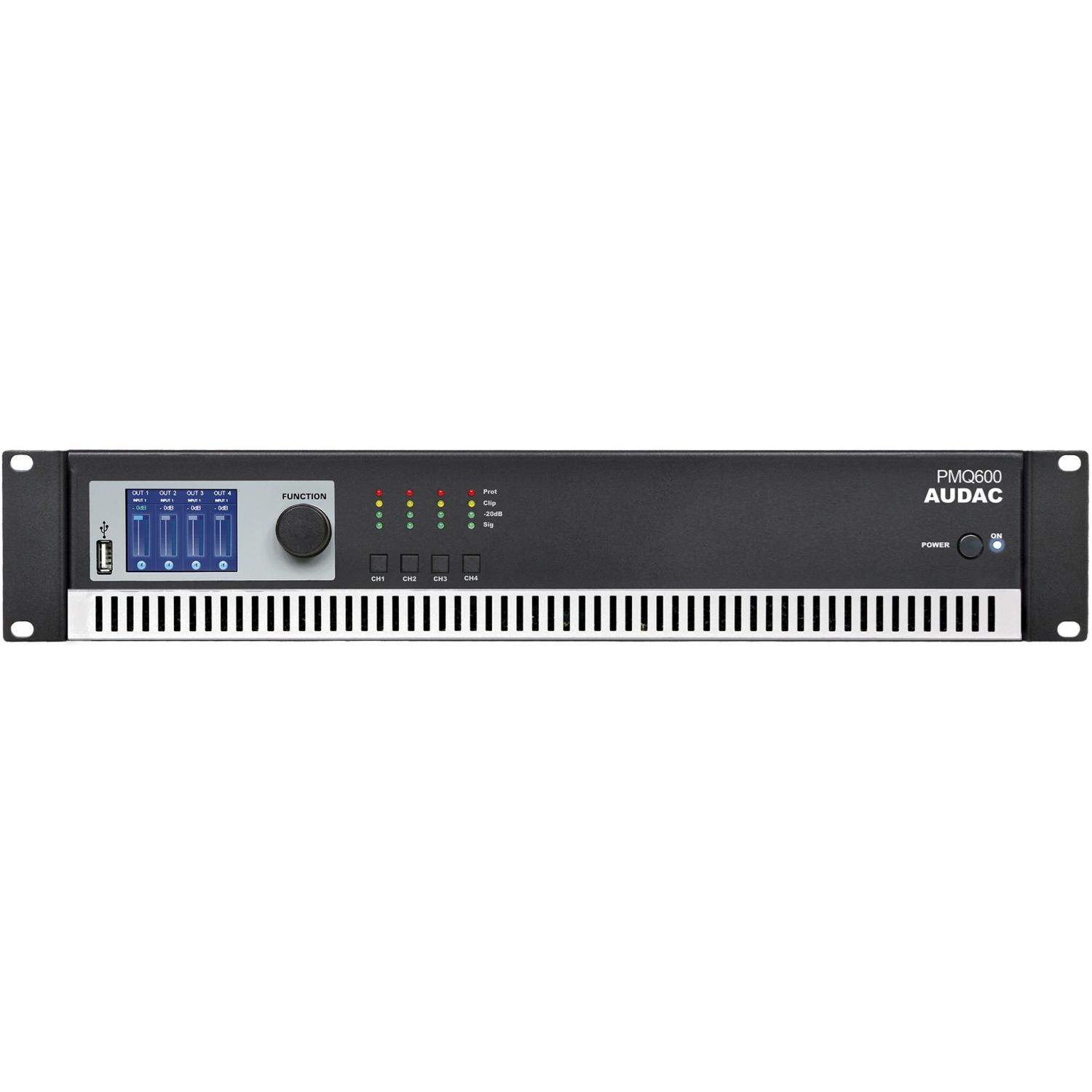 AUDAC PMQ600 | 4-kanałowy wzmacniacz instalacyjny, 4 x 600W, 100V / 70V, instalacyjna końcówka mocy klasy D AUDAC - 1