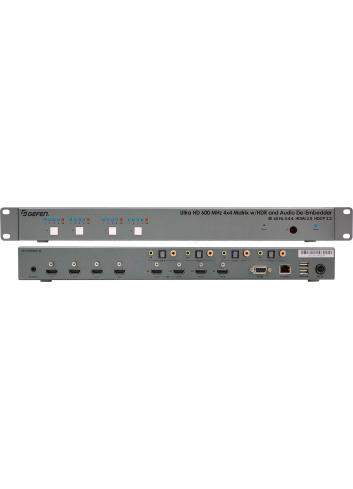 Gefen EXT-UHD600A-44 | Matrycowy mikser audio-wideo, 4 x 4, HDMI, 4K 4:4:4 60 Hz, skaler
