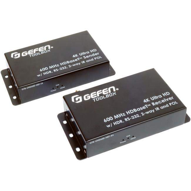 Gefen GTB-UHD600-HBT | Extender HDMI, podczerwieni, RS-232 i POL przez HDBaseT, 4K UHD, HDR, odległość do 80 metrów Gefen - 1