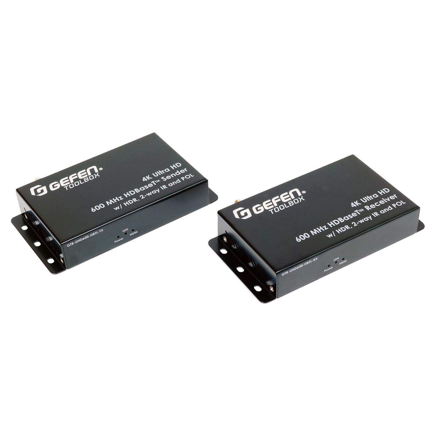 Gefen GTB-UHD600-HBTL | Extender HDMI, 2-kierunkowej podczerwieni i POL przez HDBaseT, 4K UHD, HDR, odległość do 40 metrów Gefen