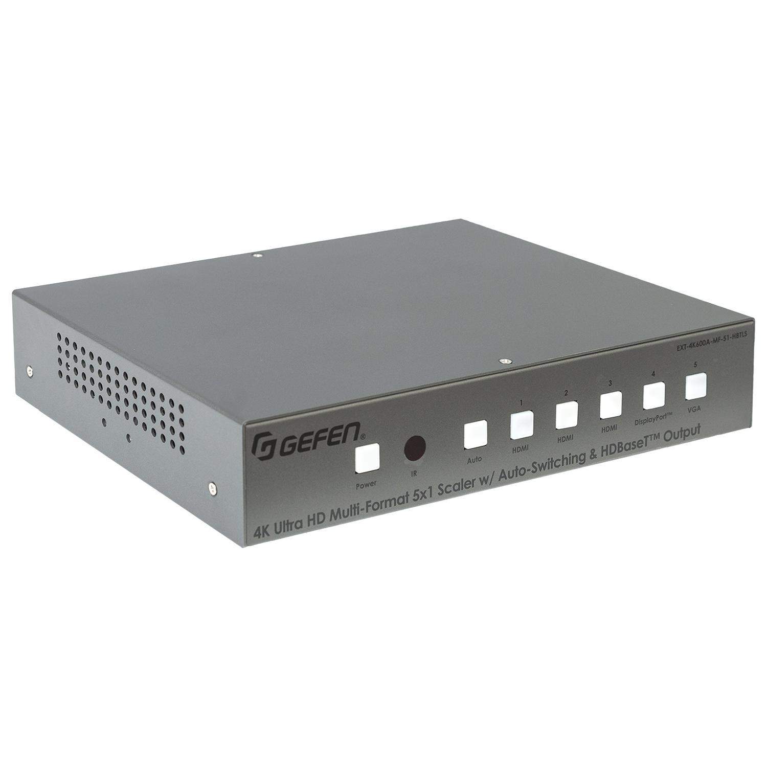 Gefen EXT-4K600A-MF-51-HBTLS | Skaler 4K, mikser prezentacyjny, auto switcher, 5 x 1, HDMI, DisplayPort, VGA, HDBaseT Gefen - 1