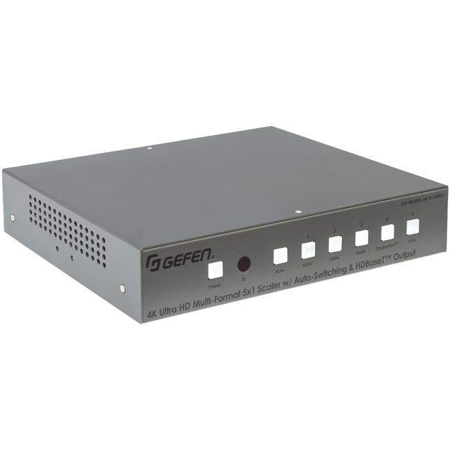 Gefen EXT-4K600A-MF-51-HBTLS | Skaler 4K, mikser prezentacyjny, auto switcher, 5 x 1, HDMI, DisplayPort, VGA, HDBaseT Gefen - 1