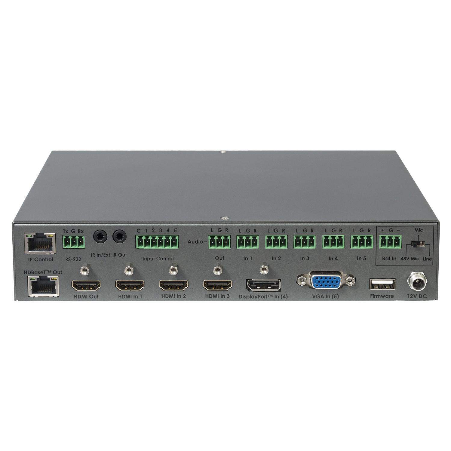 Gefen EXT-4K600A-MF-51-HBTLS | Skaler 4K, mikser prezentacyjny, auto switcher, 5 x 1, HDMI, DisplayPort, VGA, HDBaseT Gefen - 3