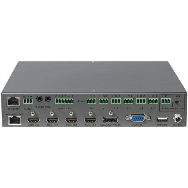 Gefen EXT-4K600A-MF-51-HBTLS | Skaler 4K, mikser prezentacyjny, auto switcher, 5 x 1, HDMI, DisplayPort, VGA, HDBaseT Gefen - 3