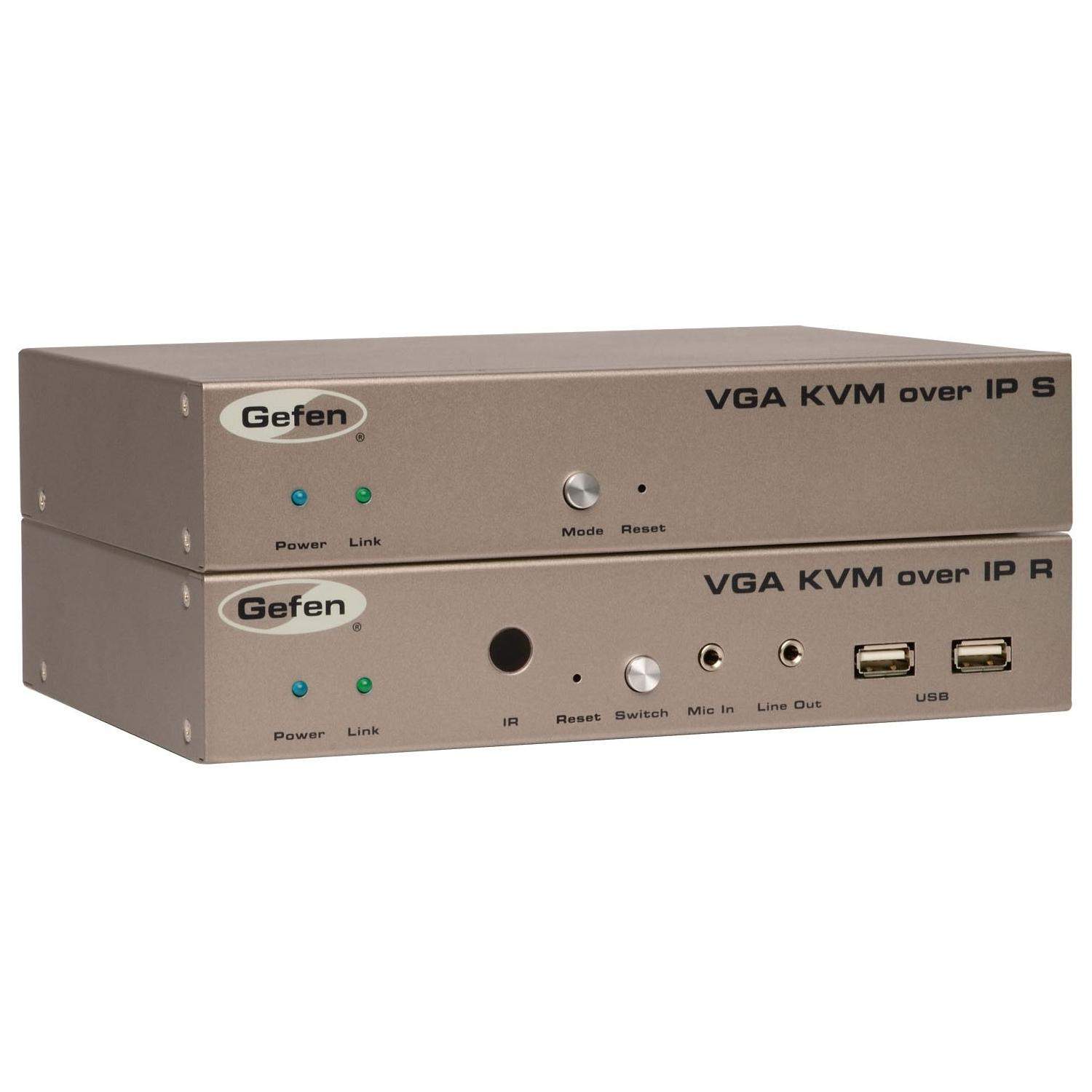 Gefen EXT-VGAKVM-LANRX | Odbiornik do systemu dystrybucji VGA, USB, RS-232, IR, 2-kierunkowego audio przez LAN, KVM over IP Gefe