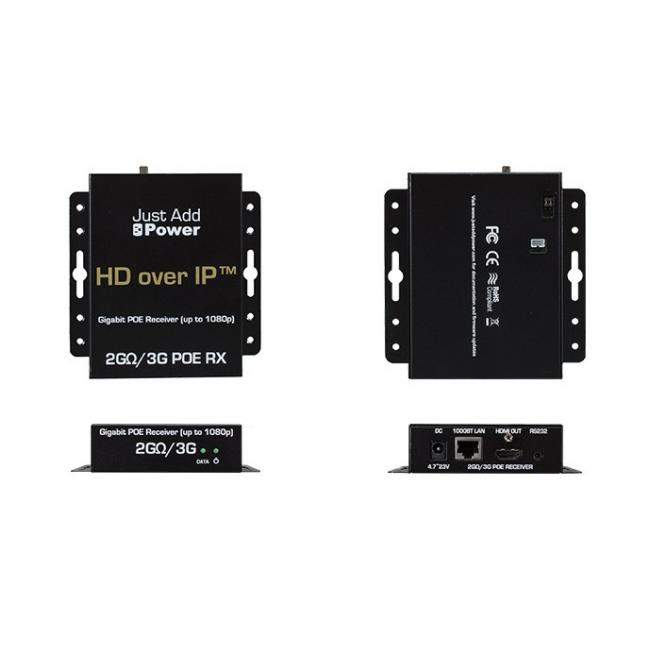 Just Add Power VBS-HDIP-505POE | Odbiornik audio i wideo, HD over IP, 2GΩ/3G, 1080p Just Add Power - 1