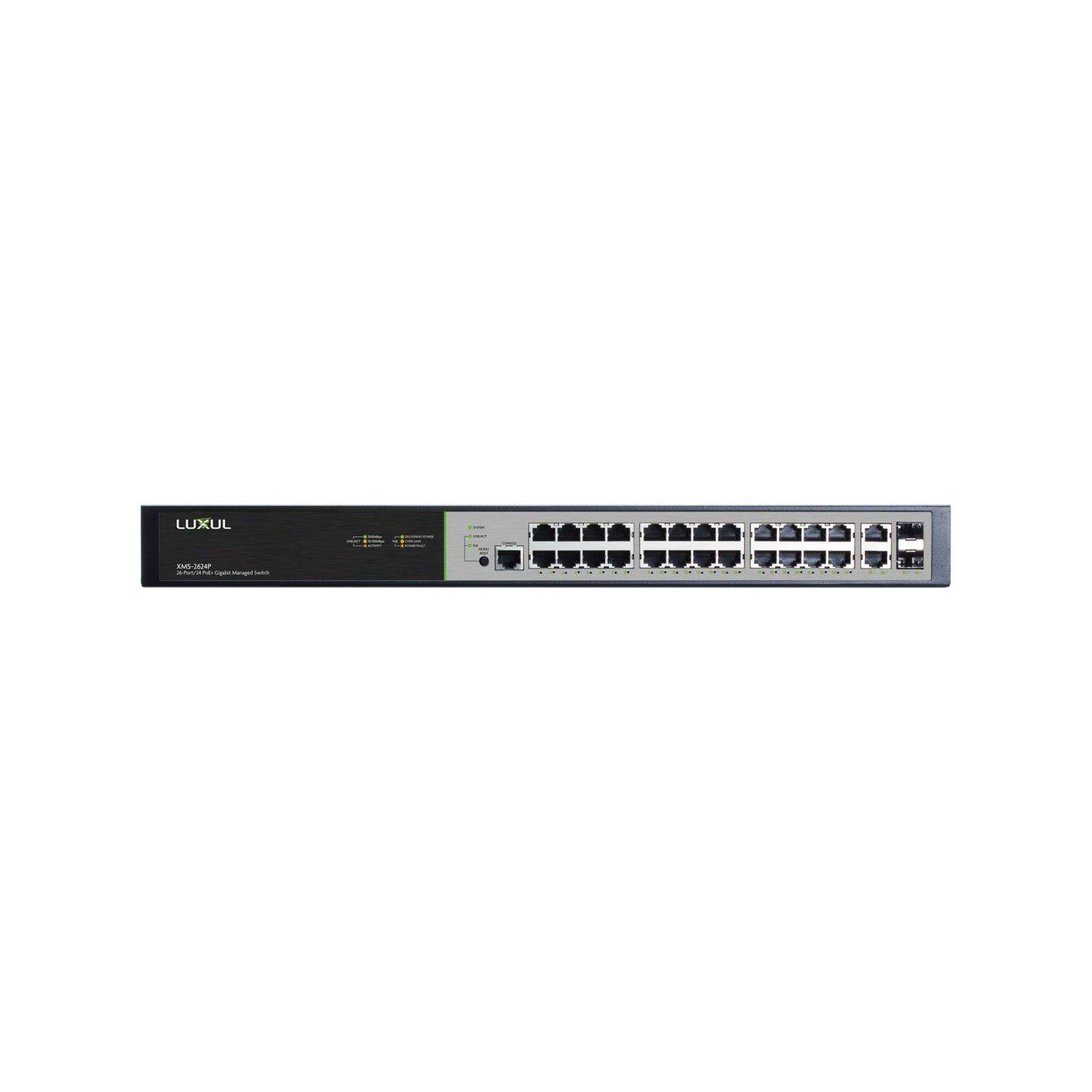 Luxul XMS-2624P | Switcher, przełącznik sieciowy Gigabit 26/24, zasilacz PoE+ Luxul - 2