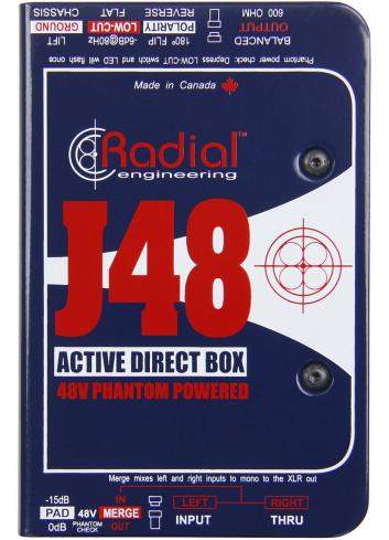 Radial J48 | Aktywny DI-Box zasilany z Phantom 48V, Active Direct Box