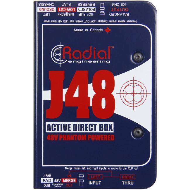 Radial J48 | Aktywny DI-Box zasilany z Phantom 48V, Active Direct Box Radial Engineering - 1