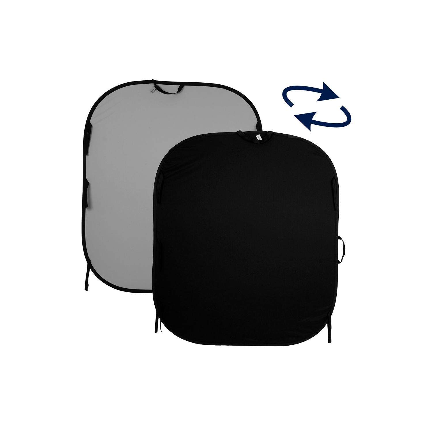 Lastolite LL LB56GB | Tło tkaninowe, składane, dwustronne, Plain, Black / Grey, czarne / szare, 1.5 x 1.8 m Lastolite - 1