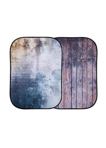 Lastolite LL LB5715 | Tło tkaninowe, składane, dwustronne, Urban, Derelict Wall / Wooden Fence, fioletowe / szare, 1.5 x 2.1 m L