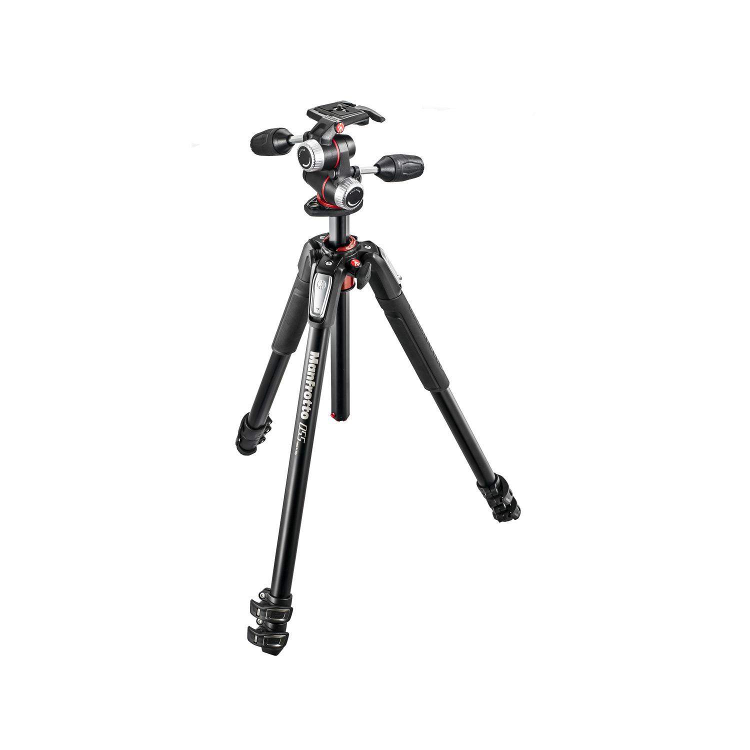 Manfrotto MK055XPRO3-3W | Statyw 055XPRO3 (Alu) z głowicą MHXPRO-3W i kolumną obracaną, udźwig 12 kg, wys. maks. 183 cm Manfrott
