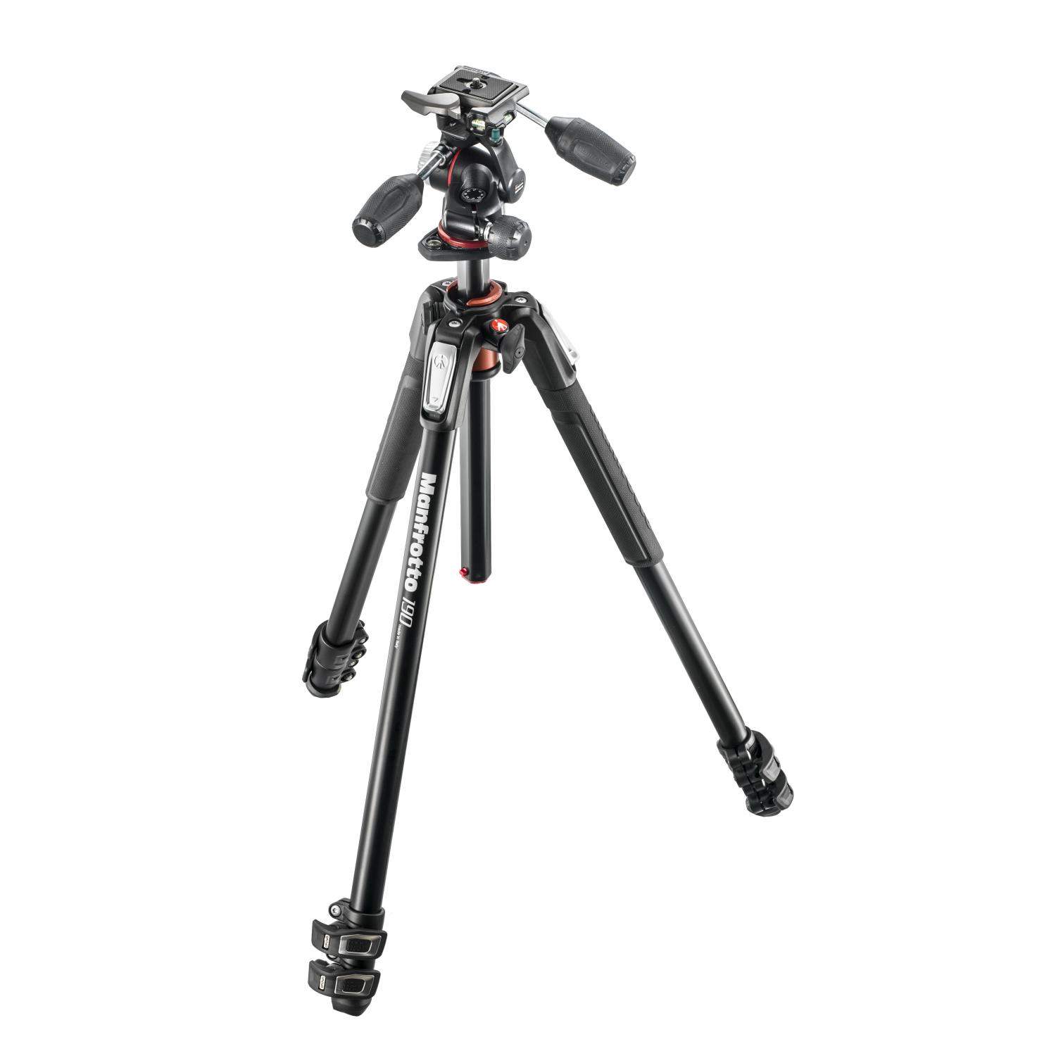 Manfrotto MK190XPRO3-3W | Aluminiowy statyw 190XPRO z głowicą 3W i kolumną, udźwig do 12 kg, wysokość do 173 cm Manfrotto - 1