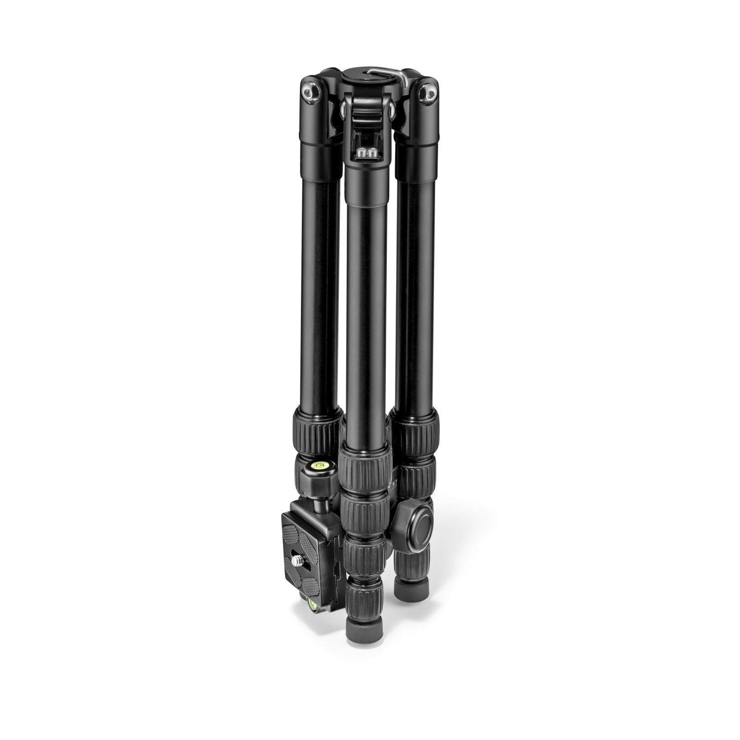 Manfrotto MKELES5BK-BH | Aluminiowy statyw Element Traveller Black z głowicą kulową i kolumną, udźwig do 4kg, wysokość do 143 cm