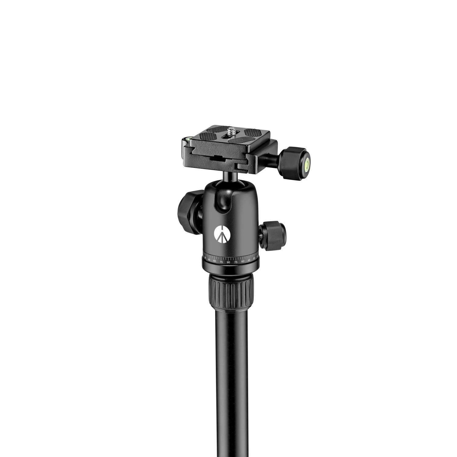 Manfrotto MKELES5BK-BH | Aluminiowy statyw Element Traveller Black z głowicą kulową i kolumną, udźwig do 4kg, wysokość do 143 cm