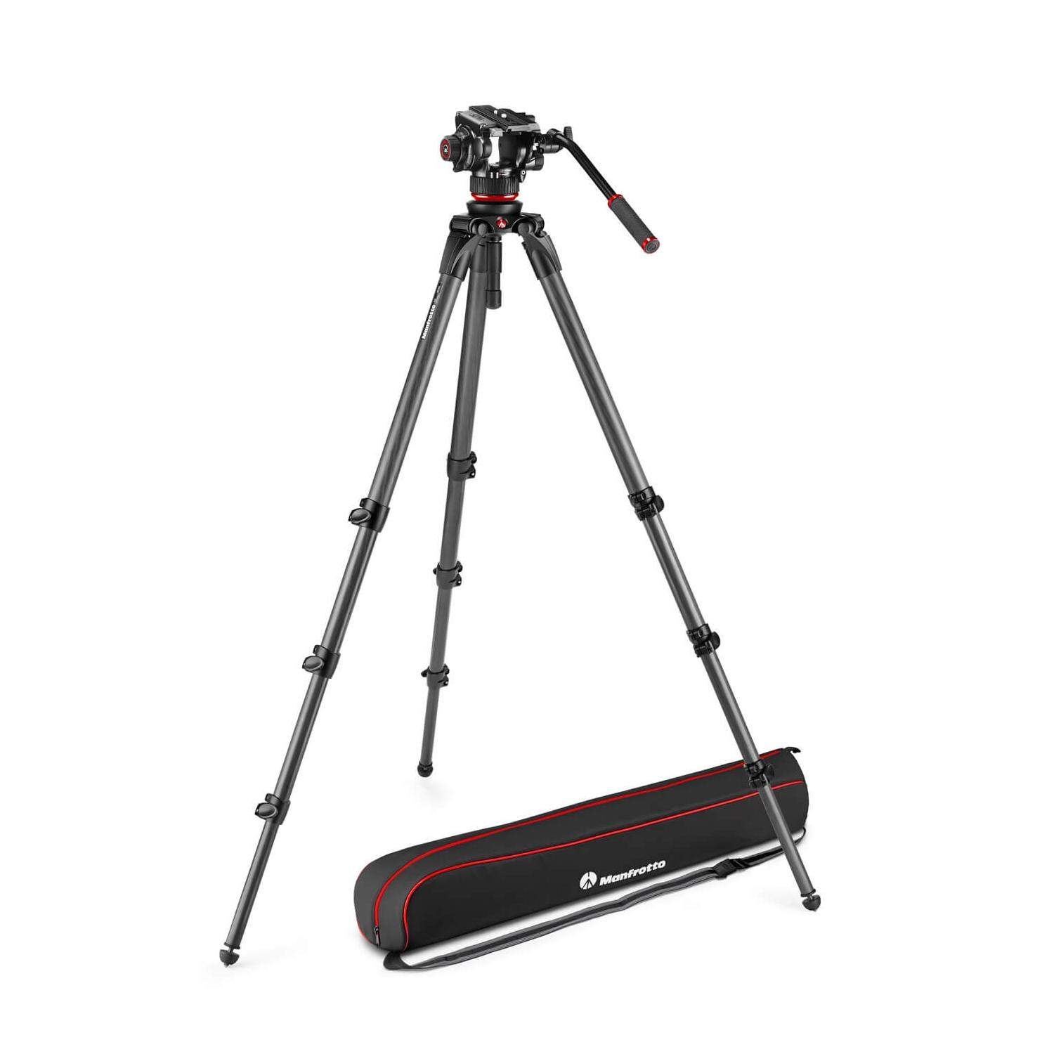 Manfrotto MVK504XCTALL | Karbonowy statyw wideo 536 Single Carbon z głowicą MVH504XAH, udźwig do 12 kg, wysokość do 218 cm Manfr