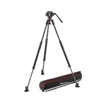 Manfrotto MVK504XSNGFC | Karbonowy statyw wideo 635 Single Fast Carbon z głowicą MVH504XAH, udźwig do 12 kg, wysokość do 171 cm 