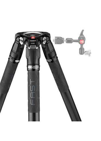 Manfrotto MVK504XSNGFC | Karbonowy statyw wideo 635 Single Fast Carbon z głowicą MVH504XAH, udźwig do 12 kg, wysokość do 171 cm 