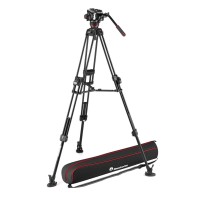 Manfrotto MVK504XTWINFA | Aluminiowy statyw wideo Twin Fast Alu z głowicą MVH504XAH, udźwig do 12 kg, wysokość 173 cm Manfrotto 