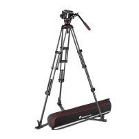 Manfrotto MVK504XTWINGC | Karbonowy statyw wideo Twin Carbon z głowicą wideo MVH504XAH, udźwig do 12 kg, wysokość do 175 cm Manf