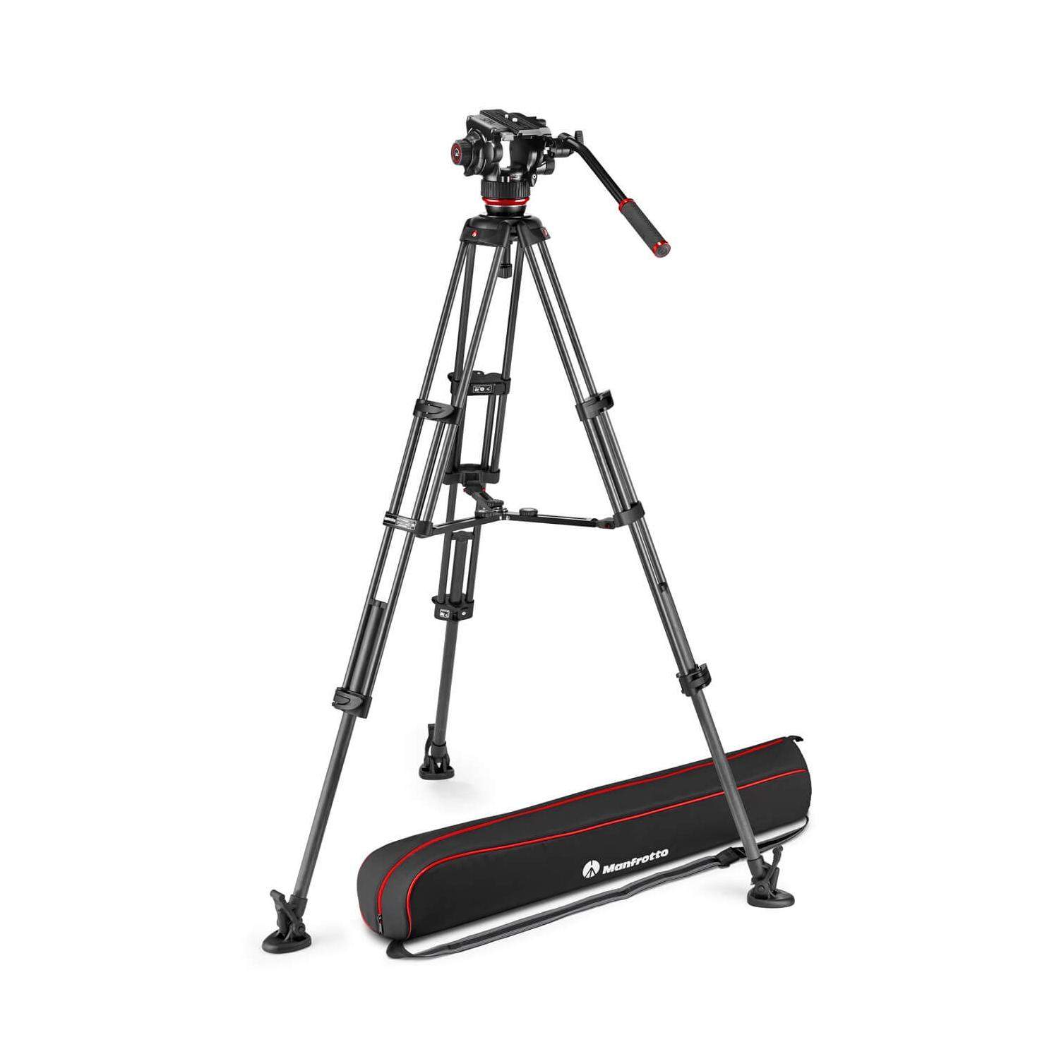 Manfrotto MVK504XTWINMC | Karbonowy statyw wideo Twin Carbon z głowicą MVH504XA, udźwig do 12 kg, wysokość do 169 cm Manfrotto -