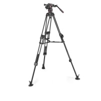 Manfrotto MVK608TWINFA | Aluminiowy statyw wideo 645 Twin Fast Alu z głowicą MVH608AH, udźwig do 14 kg, wysokość do 173 cm Manfr