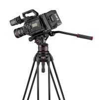 Manfrotto MVK608TWINFA | Aluminiowy statyw wideo 645 Twin Fast Alu z głowicą MVH608AH, udźwig do 14 kg, wysokość do 173 cm Manfr