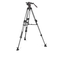 Manfrotto MVK608TWINFC | Karbonowy statyw wideo 645 Twin Fast Carbon z głowicą MVH608AH, udźwig do 14 kg, wysokość do 173 cm Man