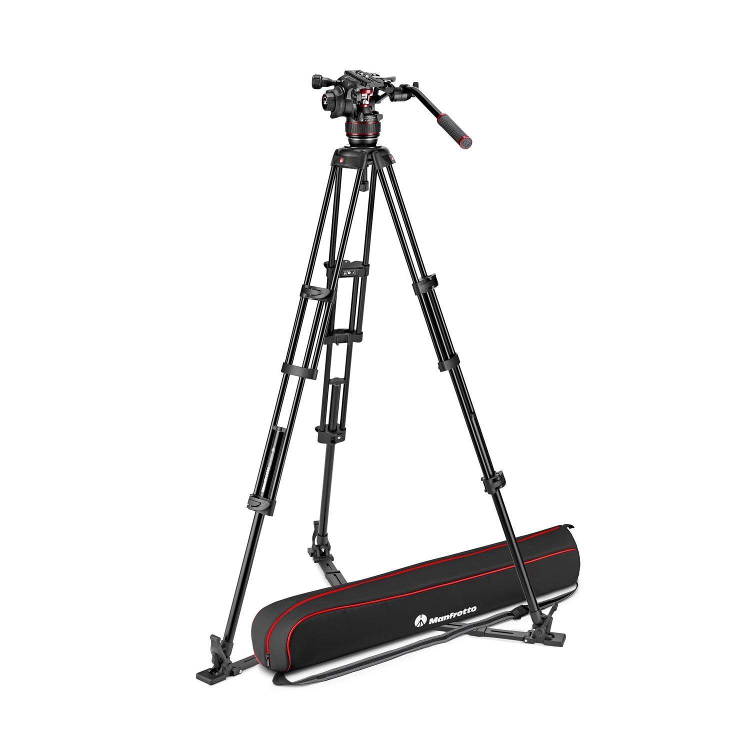 Manfrotto MVK608TWINGA | Aluminiowy statyw wideo Twin Alu z głowicą MVH608AH, udźwig do 14 kg, wysokość do 175 cm Manfrotto - 1