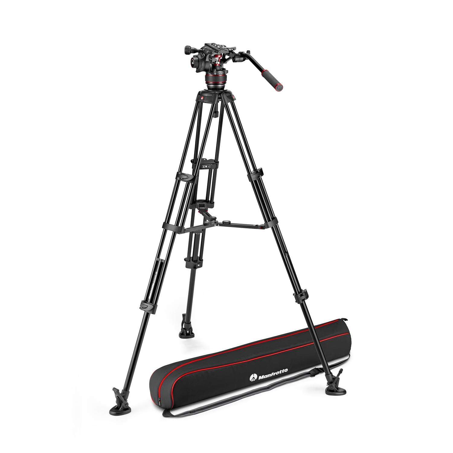Manfrotto MVK608TWINMA | Aluminiowy statyw wideo Twin Alu z głowicą MVH608AH, udźwig do 14 kg, wysokość do 169 cm Manfrotto - 1