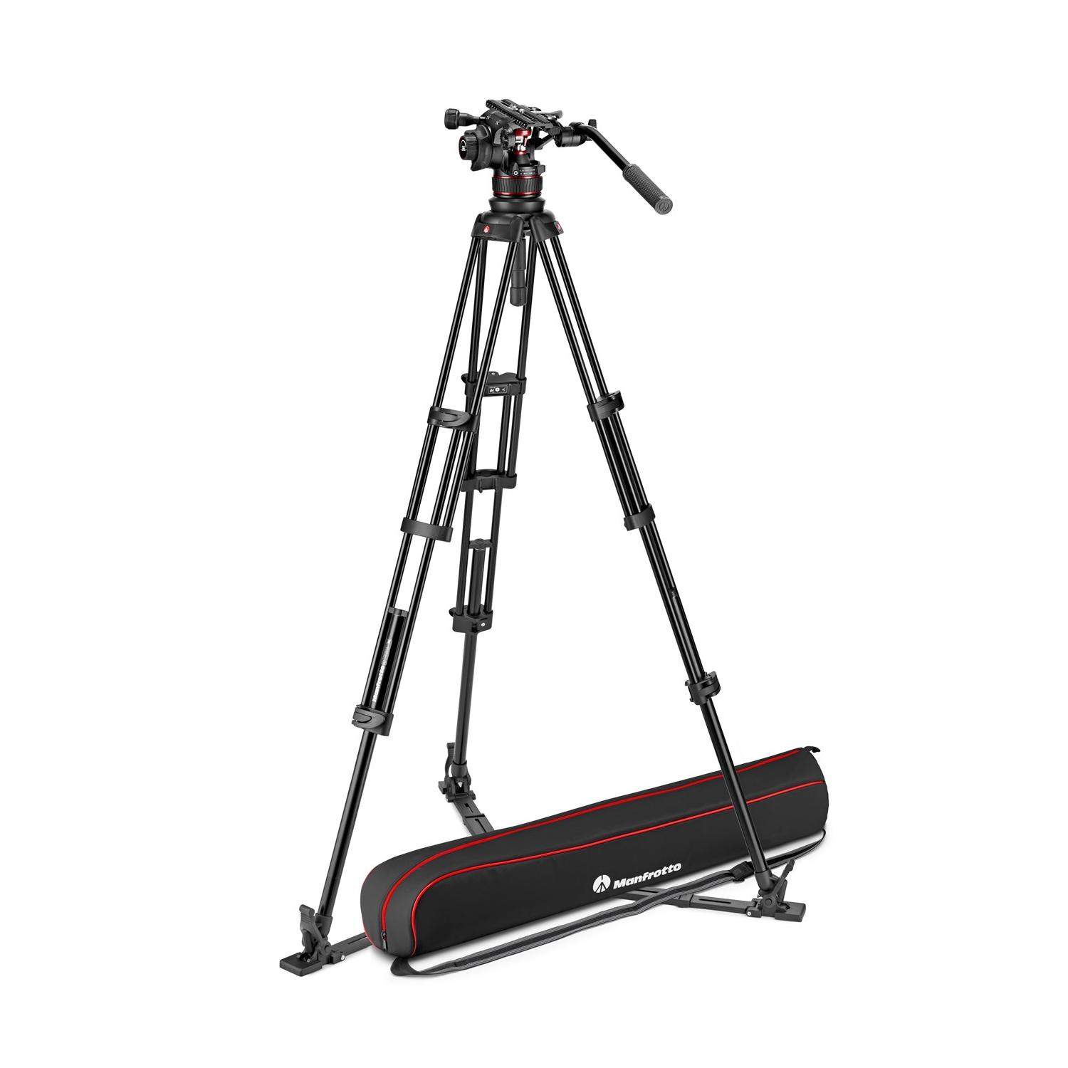 Manfrotto MVK612TWINGA | Aluminiowy statyw wideo Twin Alu z głowicą MVH612AH, udźwig do 18 kg, wysokość do 176 cm Manfrotto - 1