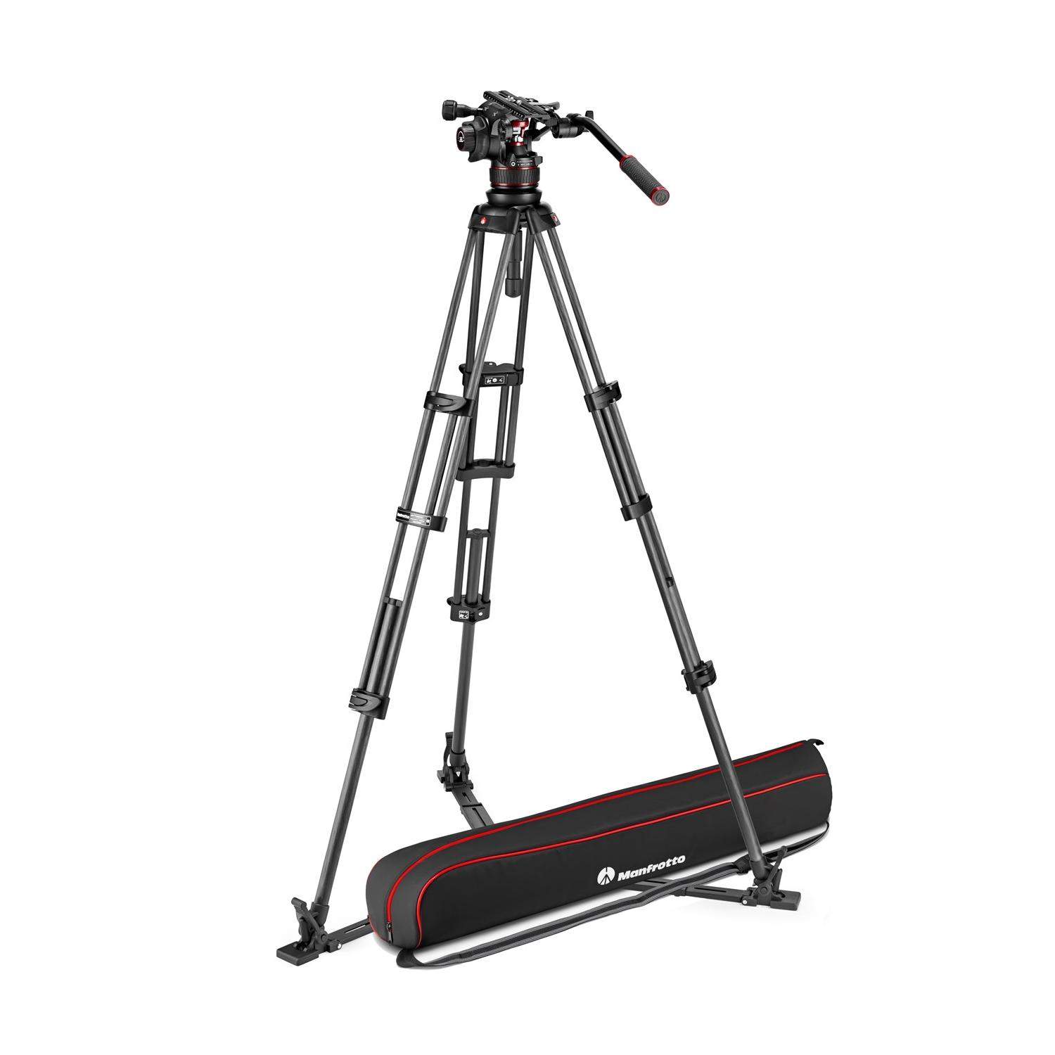 Manfrotto MVK612TWINGC | Karbonowy statyw wideo Twin Carbon z głowicą MVH612AH, udźwig do 18 kg, wysokość do 176 cm Manfrotto - 