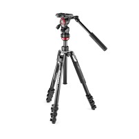 Manfrotto MVKBFRL-LIVE | Aluminiowy statyw wideo BeFree Live Lever z głowicą Live Fluid, udźwig do 4 kg, wysokość do 151 cm Manf