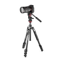 Manfrotto MVKBFRL-LIVE | Aluminiowy statyw wideo BeFree Live Lever z głowicą Live Fluid, udźwig do 4 kg, wysokość do 151 cm Manf