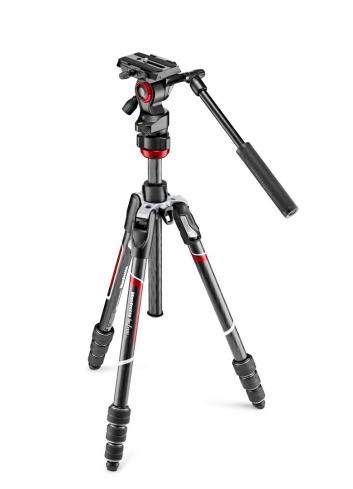 Manfrotto MVKBFRTC-LIVE | Karbonowy statyw wideo BeFree Live Twist Carbon z głowicą MVH400AH, udźwig do 4 kg, wysokość do 150 cm