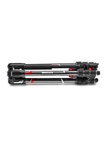 Manfrotto MVKBFRTC-LIVE | Karbonowy statyw wideo BeFree Live Twist Carbon z głowicą MVH400AH, udźwig do 4 kg, wysokość do 150 cm