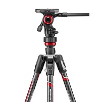 Manfrotto MVKBFRTC-LIVE | Karbonowy statyw wideo BeFree Live Twist Carbon z głowicą MVH400AH, udźwig do 4 kg, wysokość do 150 cm