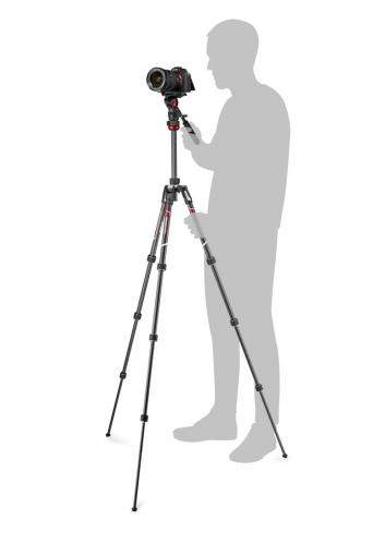 Manfrotto MVKBFRTC-LIVE | Karbonowy statyw wideo BeFree Live Twist Carbon z głowicą MVH400AH, udźwig do 4 kg, wysokość do 150 cm