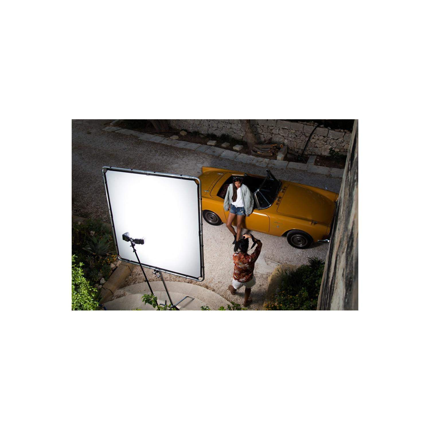 Lastolite LL LR81143RC | Zestaw ramy Skylite 1.1 x 1.1 m z dyfuzorem -1.25EV, blendą Silver/White i torbą transportową Lastolite