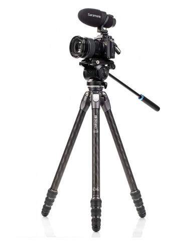Benro Tortoise 24CLV+S4PRO (TTOR24CLVS4PRO) | Statyw wideo TTOR24CLV z głowicą wideo S4PRO, maks. wys. 158.5 cm, udźwig do 4 kg 
