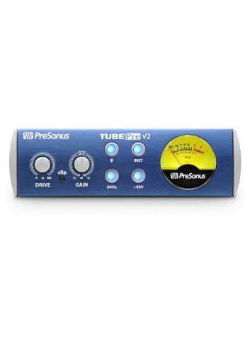 PreSonus TubePre V2 | Lampowy przedwzmacniacz mikrofonowo-instrumentalny, Phantom +48V, wskaźnik VU, układ Dual Servo