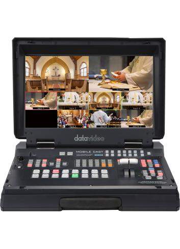 Datavideo HS-1300 | 6-kanałowy mikser wideo z możliwością streamingu, rejestracji i wbudowanym ekranem 17" Datavideo - 1