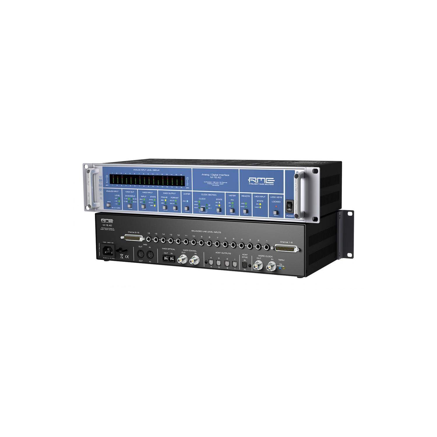 RME M-16 AD | 16-kanałowy przetwornik analogowo-cyfrowy, 24-bit/192 kHz, MADI, ADAT, MIDI, konwersja A/D RME - 1