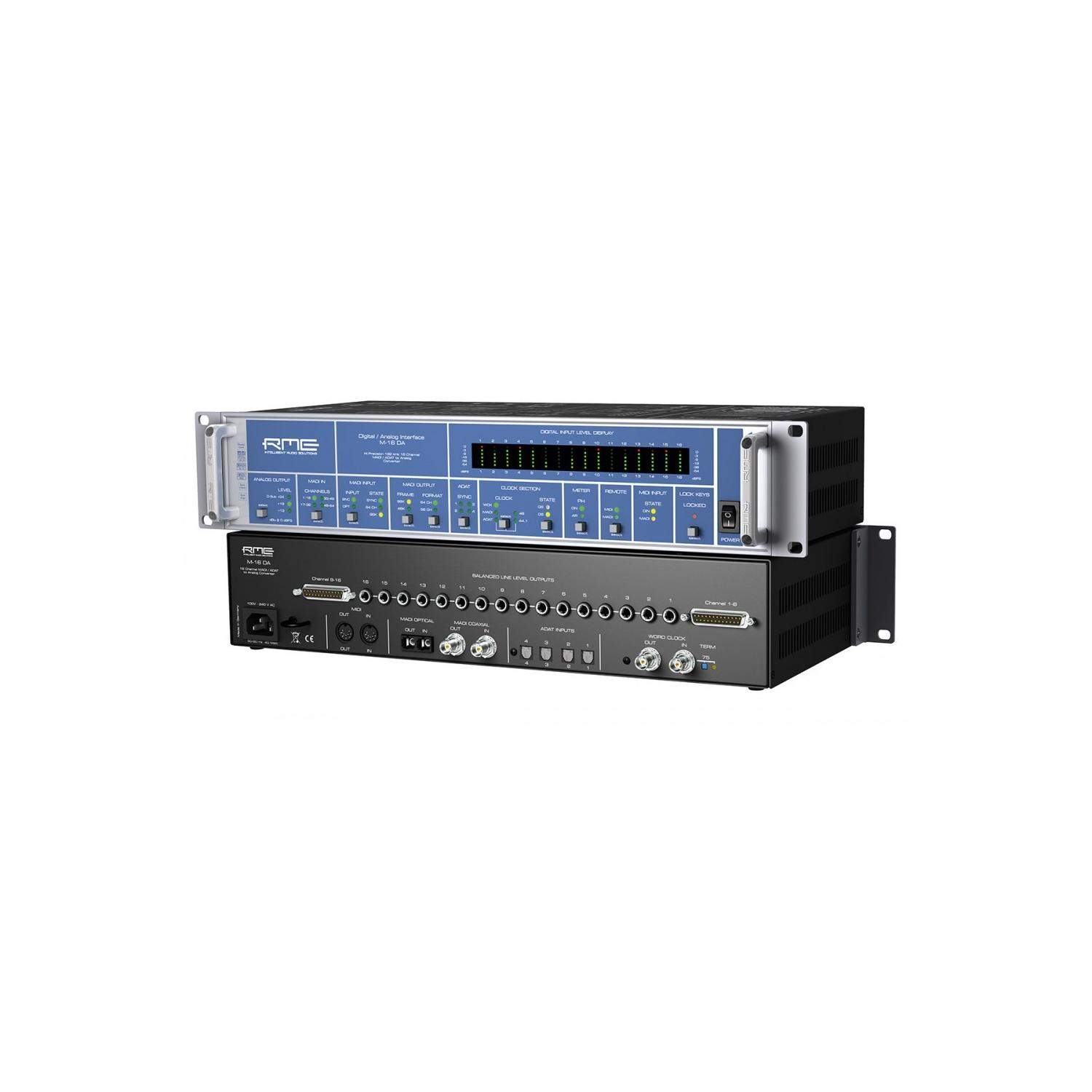 RME M-16 DA | 16-kanałowy przetwornik cyfrowo-analogowy, 24-bit/192 kHz, MADI, ADAT, MIDI, konwersja D/A RME - 1