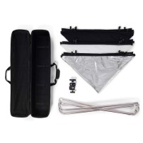 Manfrotto MLLC1101K (Pro Scrim All-In-One 1.1x1.1m) | Rama butterfly, tkanina czarna i dyfuzyjna -1.25EV, blenda Silver/White Ma