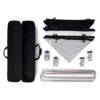 Manfrotto MLLC1201K (Pro Scrim All-In-One 1.1x2m) | Rama butterfly, tkanina czarna i dyfuzyjna -1.25EV, blenda Silver/White Manf