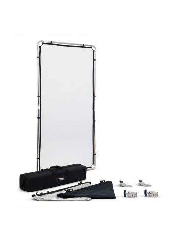 Manfrotto MLLC1201K (Pro Scrim All-In-One 1.1x2m) | Rama butterfly, tkanina czarna i dyfuzyjna -1.25EV, blenda Silver/White Manf